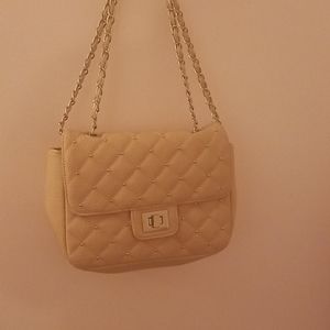 Blush quilted crossbody bag